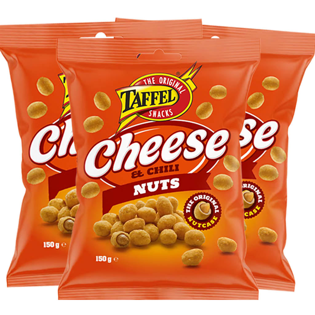 Taffel Cheese & Chili Nuts pähkinät 150g x 3kpl