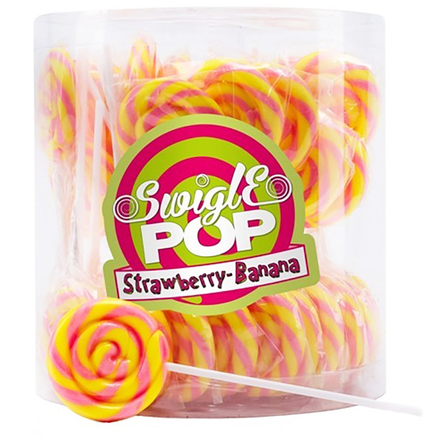 Swigle Pop Strawberry-Banana tikkarit 12g x 50kpl