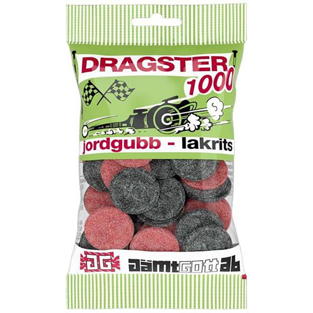 Dragster 1000 Mansikkalakritsirenkaat 65g