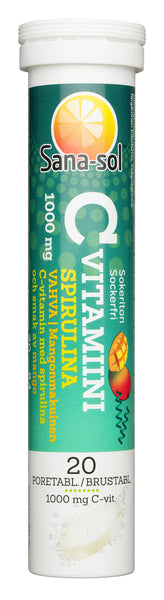 Sana-sol C-vitamiini + spirulina poretabletti 20 kpl 
