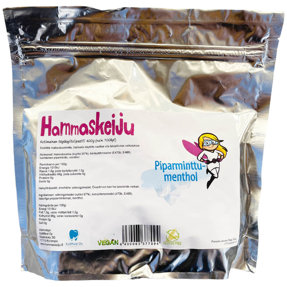 Hammaskeiju Piparminttu-menthol täysksylitolipastilli n. 700kpl (400g)