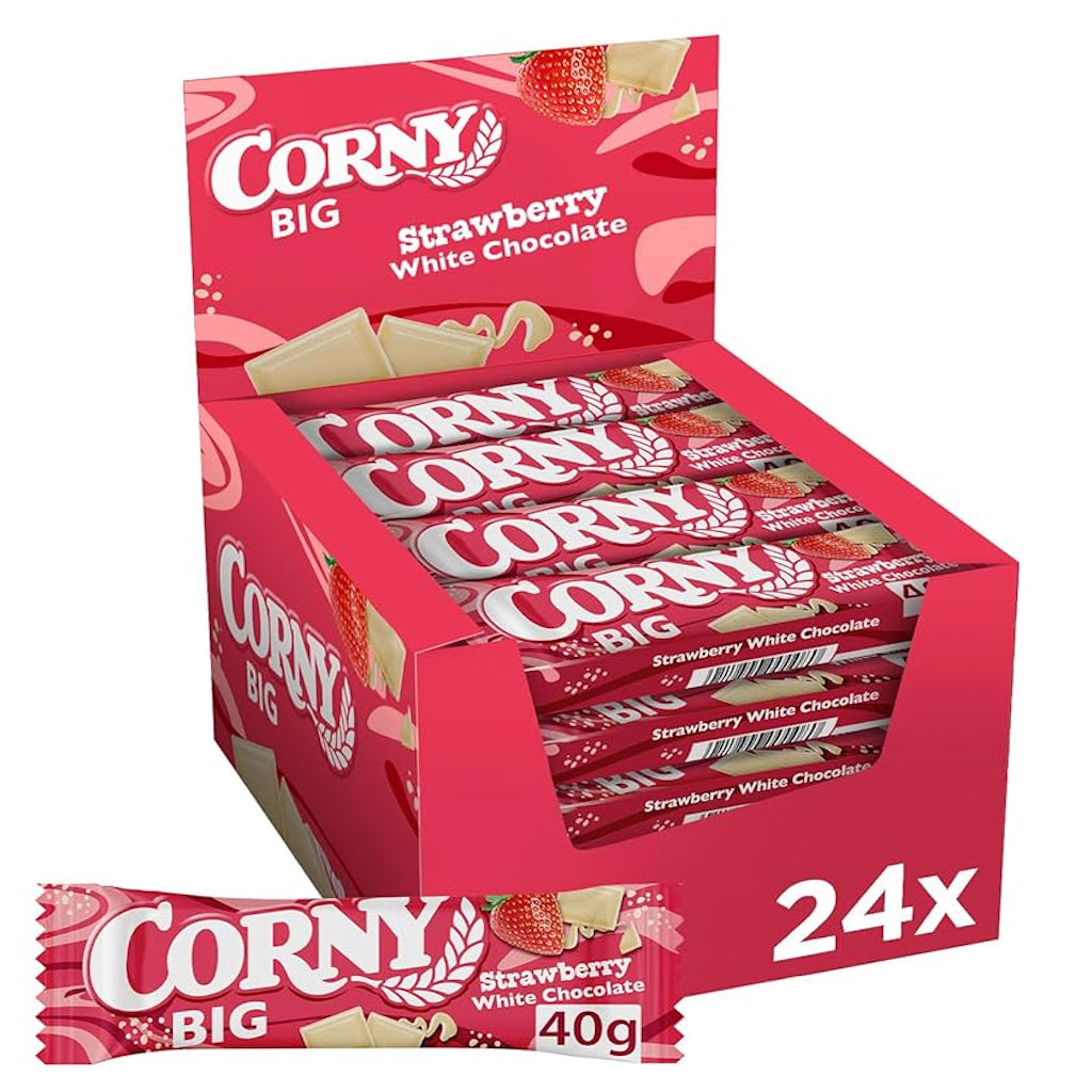 Corny BIG Mansikka Valkosuklaa välipalapatukka 40g x 24kpl