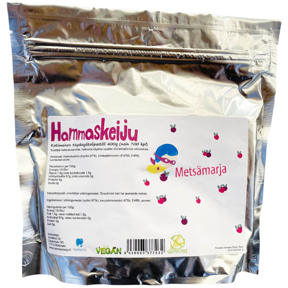 Hammaskeiju Metsämarja täysksylitolipastilli n. 700kpl (400g)