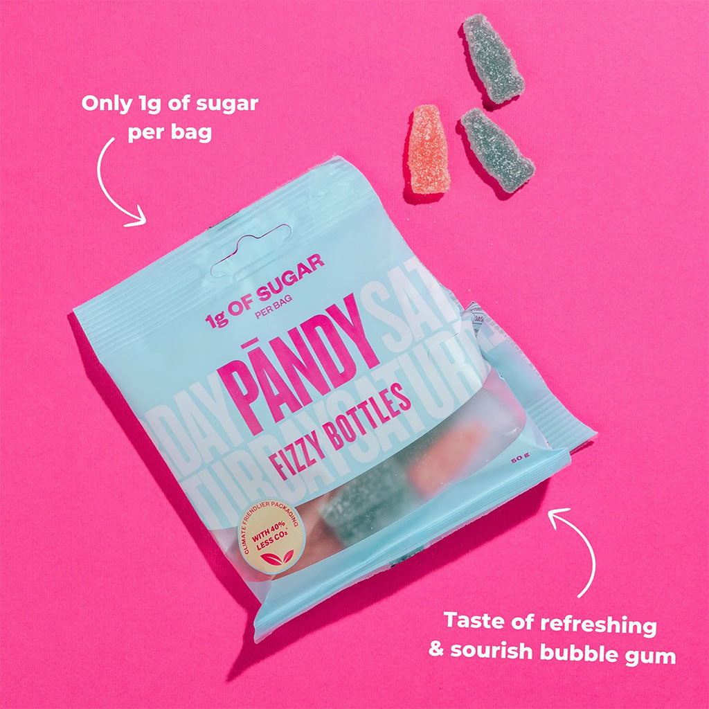 Pändy Fizzy Bottles makeispussi 50g