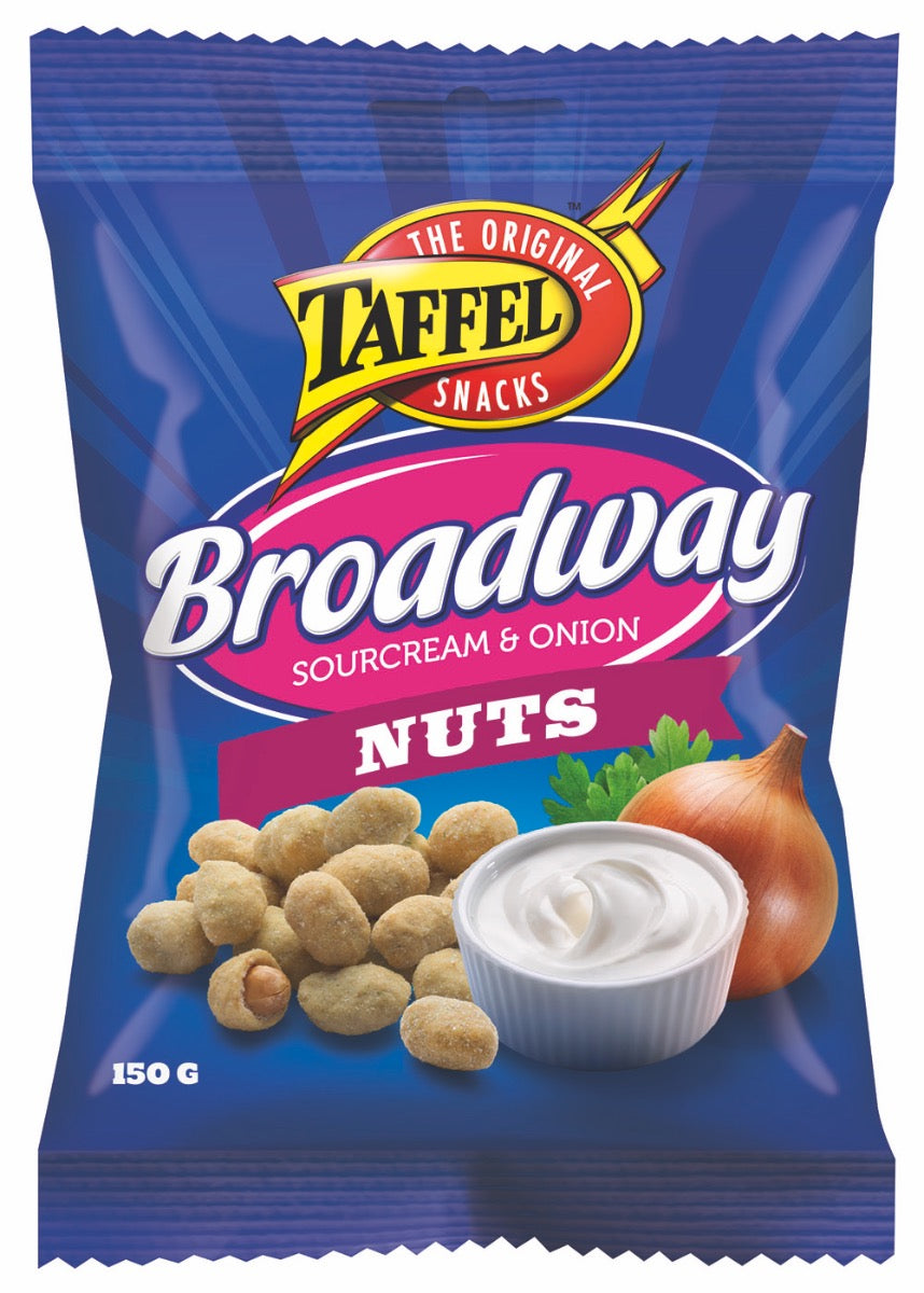 Taffel Broadway Sourcream & Onion Nuts pähkinät 150g