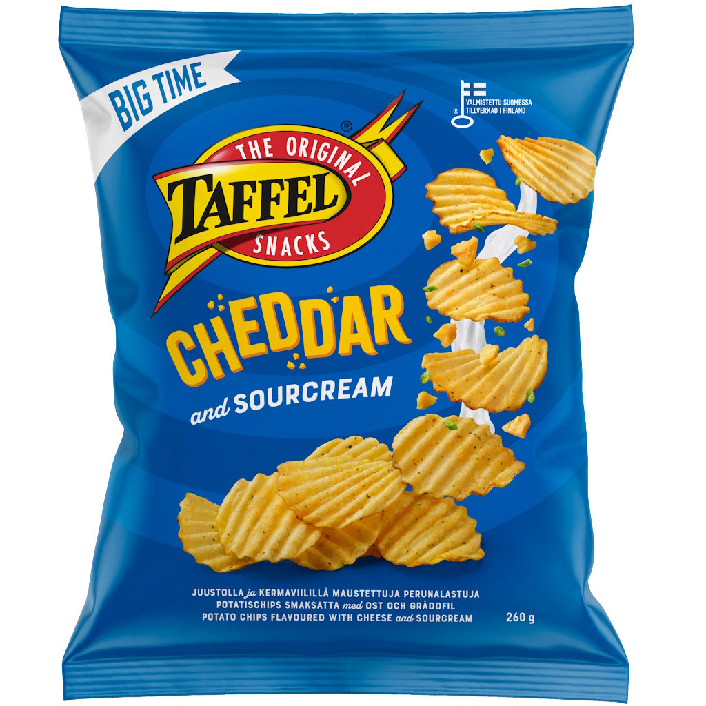 Taffel Cheddar & Sourcream perunalastu 260g