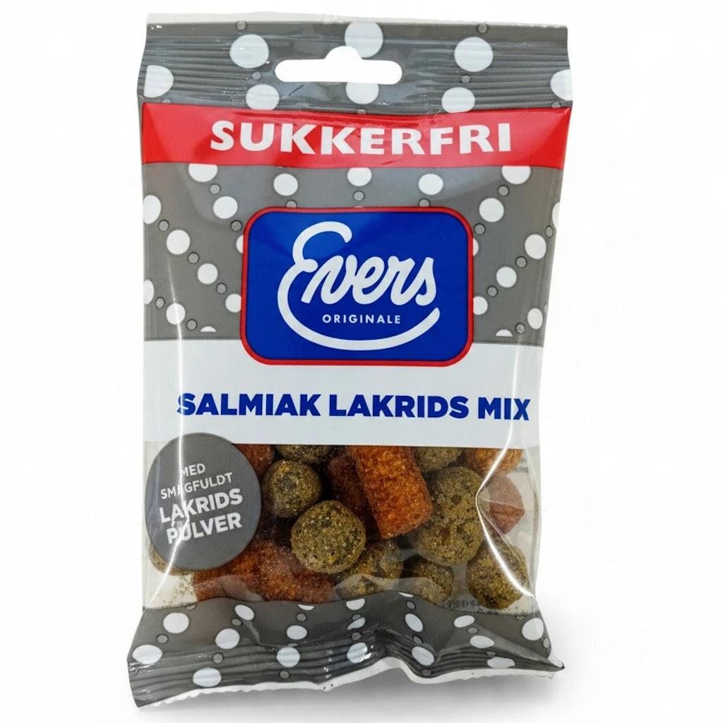 Evers Sockerfri salmiak lakritsmix 70g