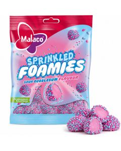 Malaco Sprinkled Foamies Sour Bubblegum konfektyr 110g