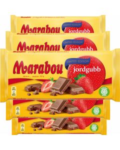 Marabou Jordgubb Mjölkchokladkaka 185g x 5st