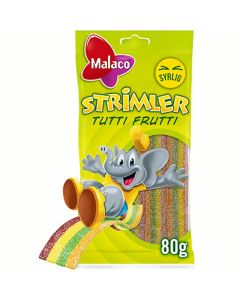 Malaco Strimler Tutti Frutti konfektyrrem 80g