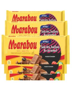 Marabou Lakrits, Hallon & Caramel chokladkaka 185g x 5st