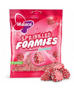 Malaco Sprinkled Foamies Strawberry konfektyr 110g