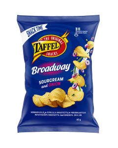 Taffel Broadway Sourcream & Onion kryddade chips 60g