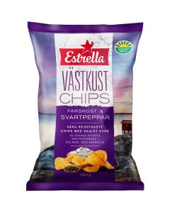 Estrella Västkustchips Färskost & Peppar potatischips 180g