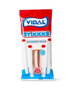 Vidal Stixxxs Strawberry Cream godisstänger 90g