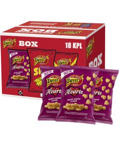 Taffel Hearts Nacho Cheese majssnacks 50g x 18st