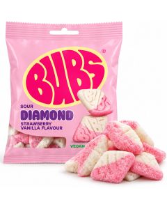 Bubs Strawberry Vanilla Diamond godis 155g