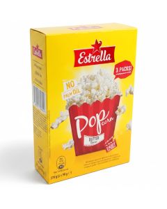 Estrella Micropopcorn 3-pack smörsmak 270g