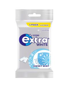 Extra White Sweet Mint sockerfritt tuggummi 4-pack