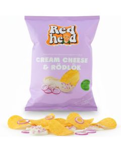 Redhead Cream Cheese & Rödlök potatischips 150g