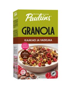 Pauluns Granola Kakao & Hallon 450g