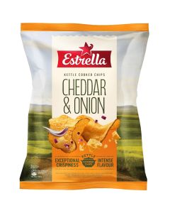 Estrella Country Chips Cheddar & Onion potatis chips 120g