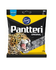 Fazer Pantteri Original salmiaklakrits godispåse 220g