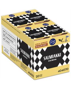 Fazer Salmiakki Cola-Ingefära sockerfri pastill 40g x 20st