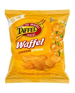 Taffel Waffel Cheddar Onion potatischips 270g