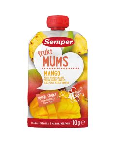 Semper Fruktmums Mango, Äpple & Ananas fruktpuré 110g