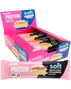 Corny Soft Protein White Chocolate Strawberry proteinbar 45g x 12st