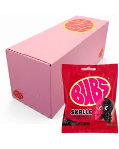 Bubs Raspberry Salty Licorice Skalle godis 155g x 12st