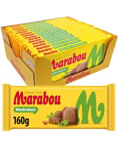 Marabou Mintkrokant chokladkaka 160g x 15st