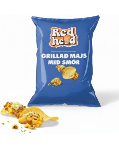 Redhead Grillad Majs & Smör potatischips 150g