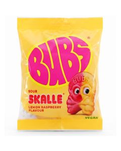 Bubs Lemon Raspberry Skalle godis 155g