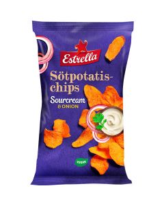Estrella Sötpotatischips Sour Cream & Onion 90g