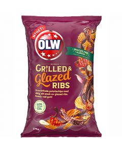 OLW Grilled & Glazed Ribs potatischips 275g