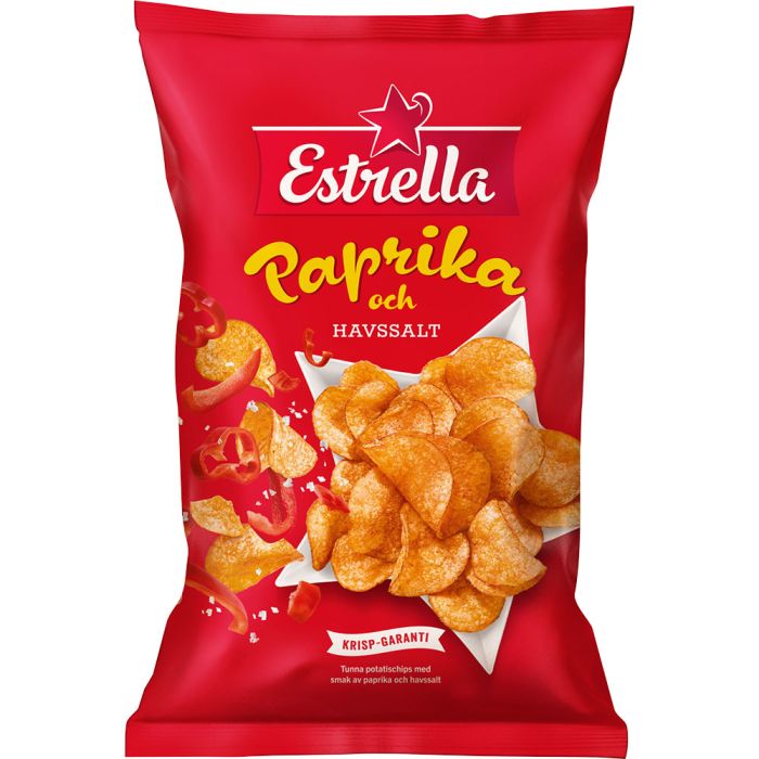 Estrella Havssalt & Paprika potatischips 175g