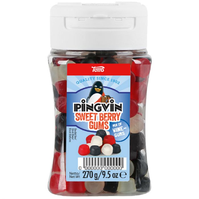 virkningsfuldhed stang geni Toms Pingvin Sweet Berry Gums winegum 270g